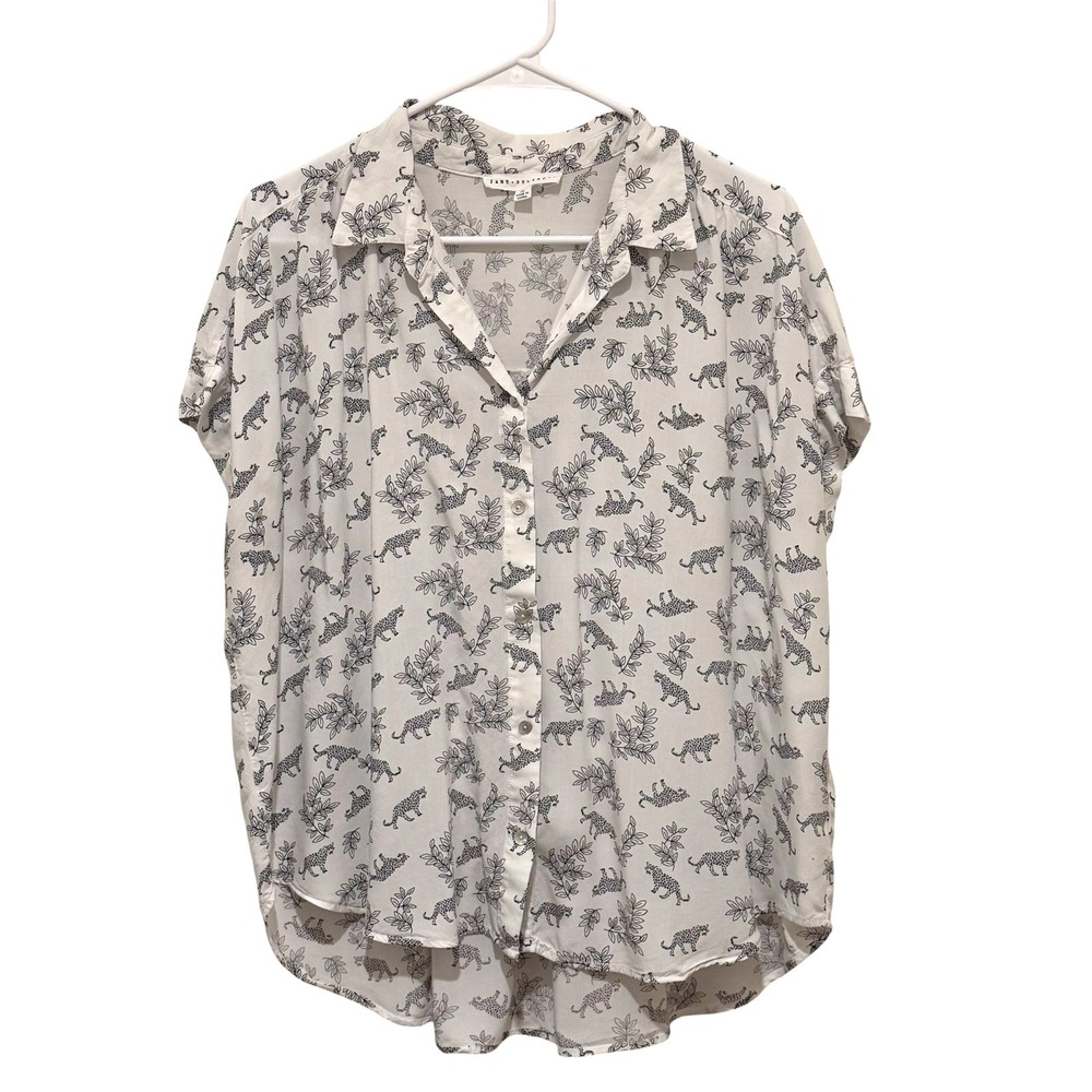 Jane & Delancey Cheetah Botanical Print Black/White Allover Women's XL